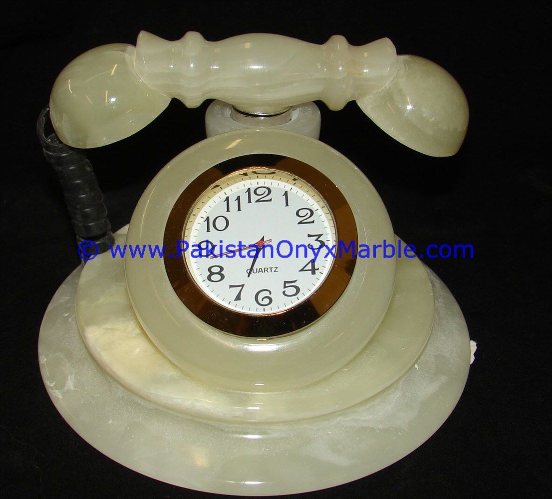 Onyx telephone shaped clocks handcarved Home Decor Gifts-05