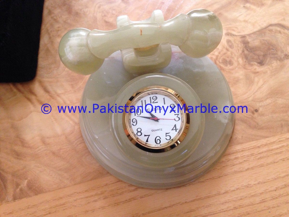 Onyx telephone shaped clocks handcarved Home Decor Gifts-06