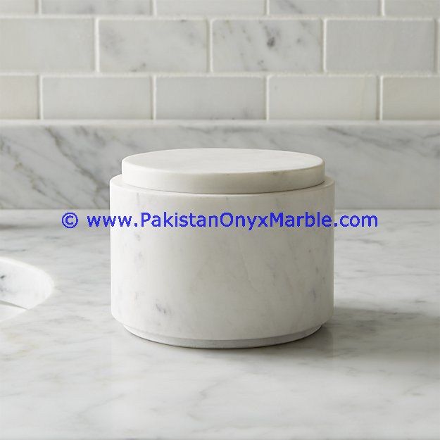 ziarat carrara white Marble Jars Trinket Container-02
