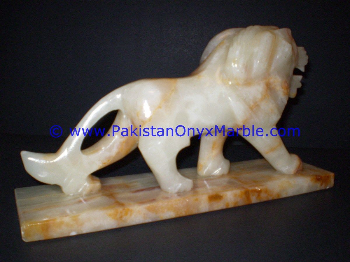 Onyx Carved onyx lion Statue-05
