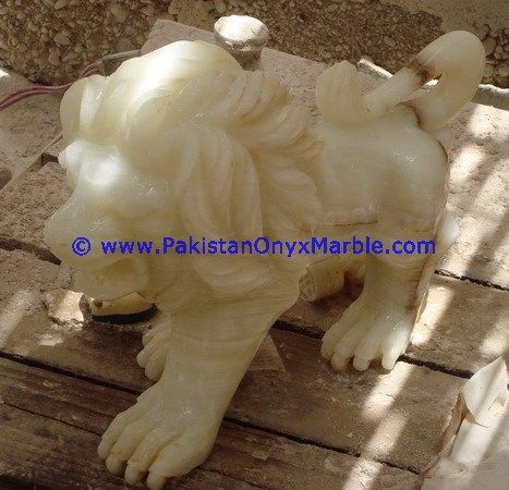 Onyx Carved onyx lion Statue-14