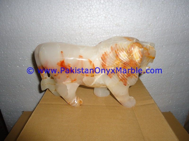 Onyx Carved onyx lion Statue-17