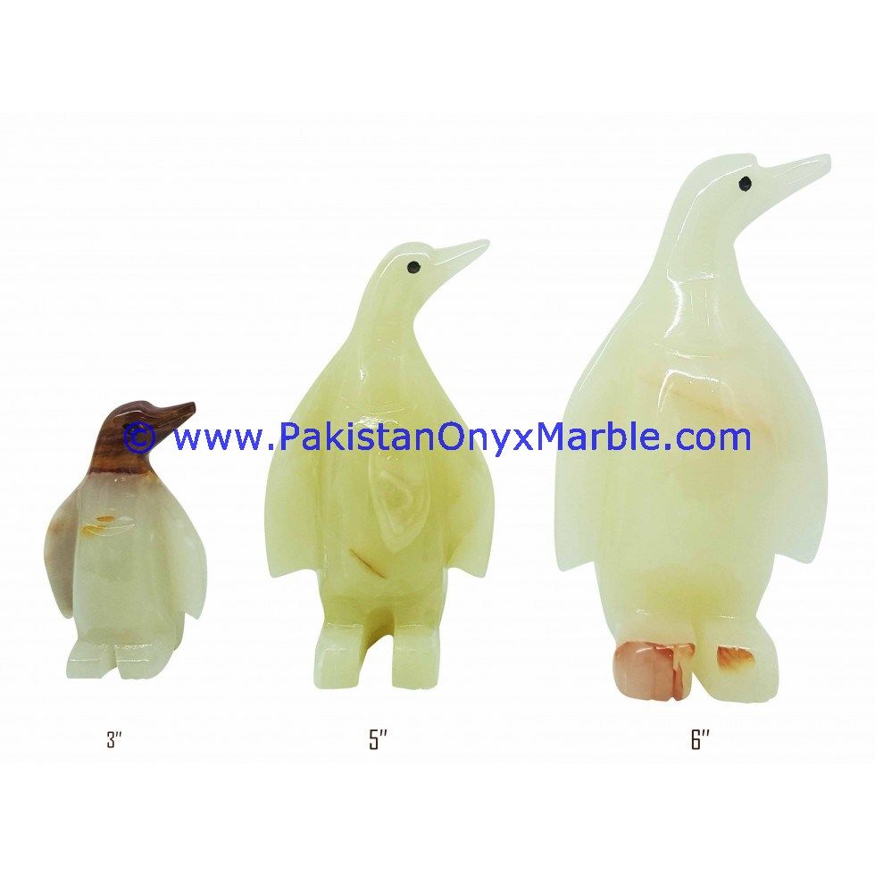 Onyx Carved Penguin Statue-12``, 3``, 4``, 5``, 6``, 8``, 10``, 12``, 16