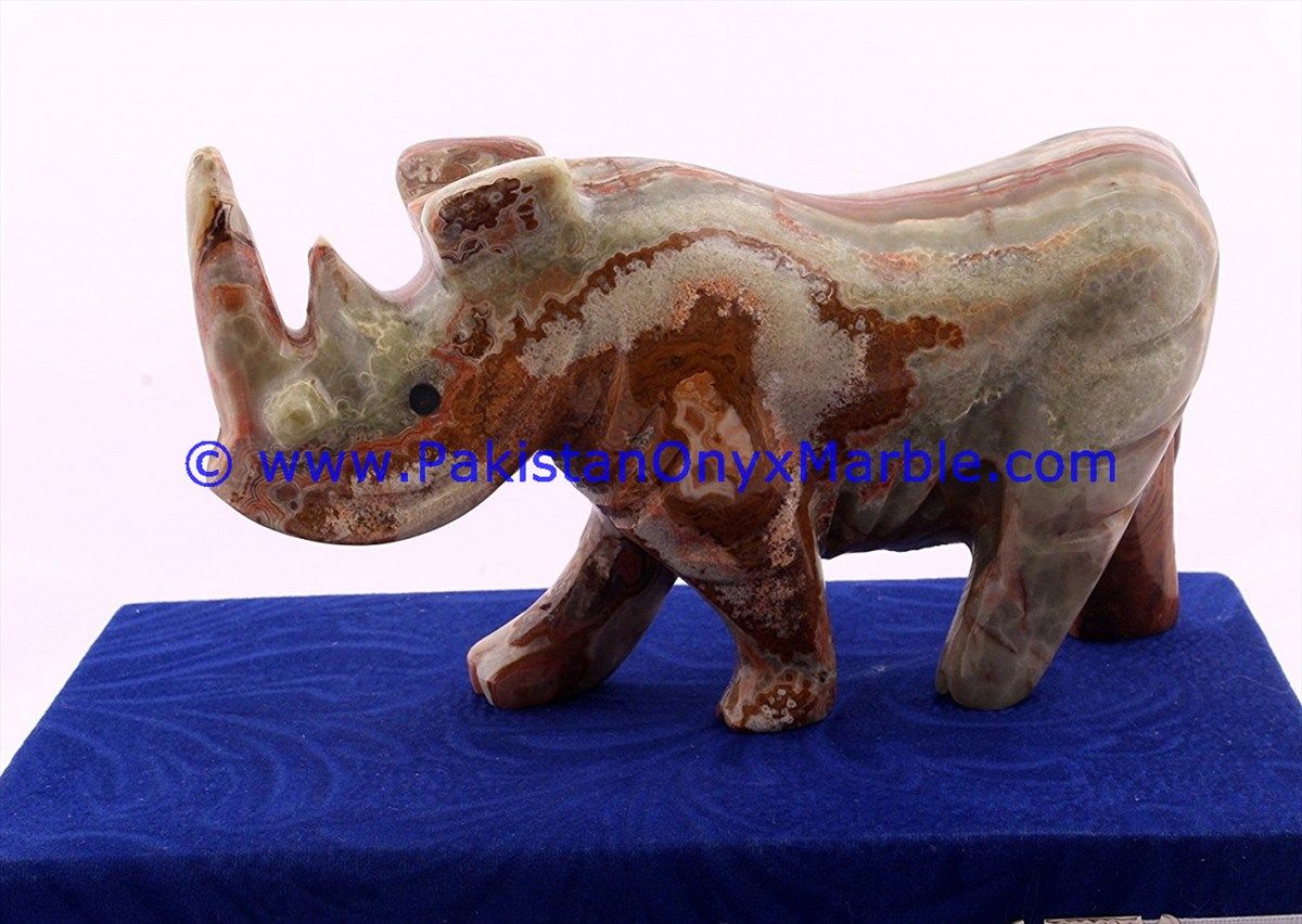 Onyx Carved Rhino Statue-17