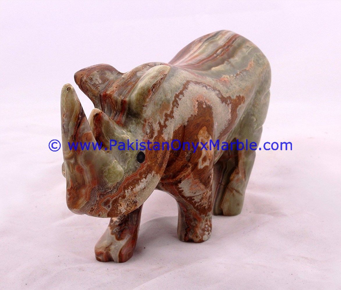 Onyx Carved Rhino Statue-18