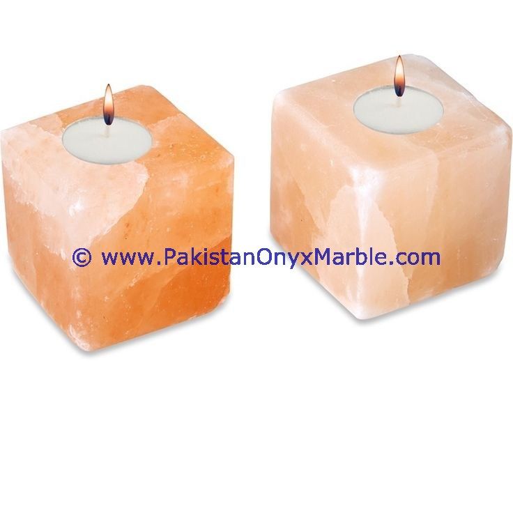 cube Himalayan salt Candle holder-01