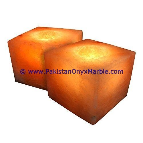 cube Himalayan salt Candle holder-02