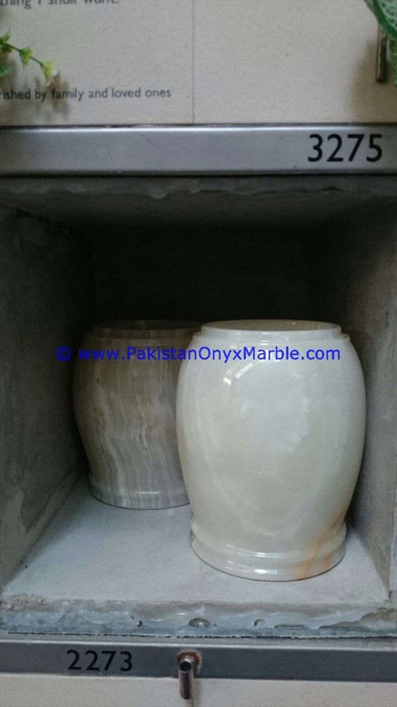 Onyx handcarved Ashes cremation white Onyx Urns-17