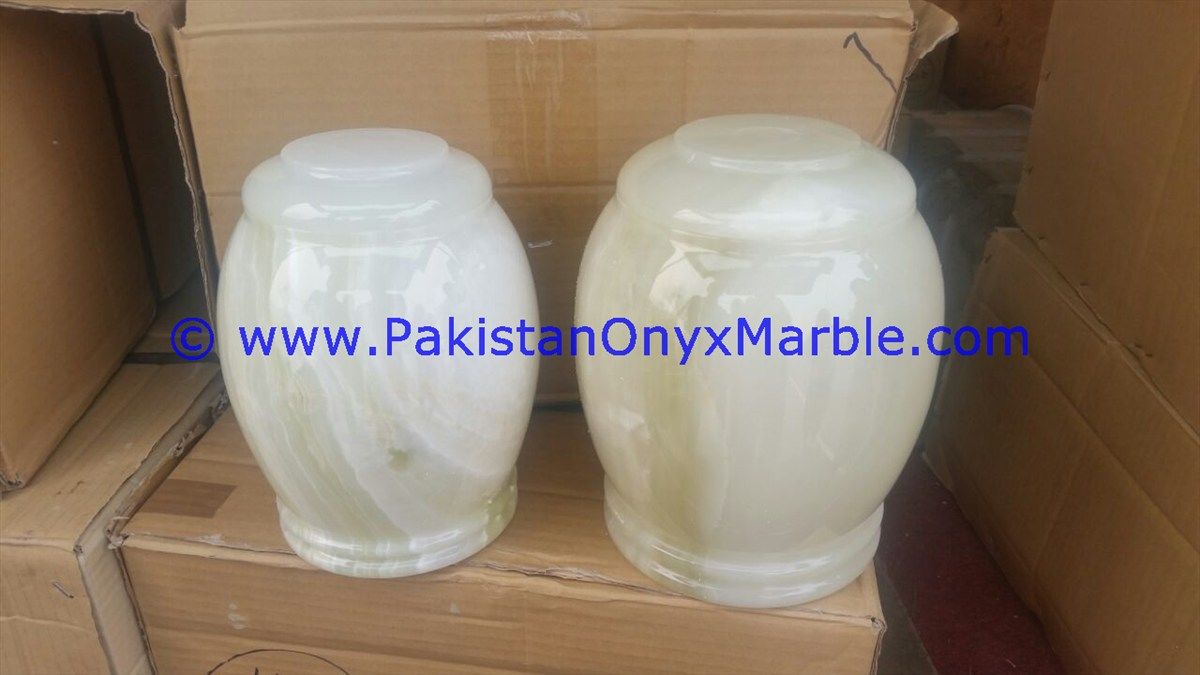 Onyx handcarved Ashes cremation white Onyx Urns-19