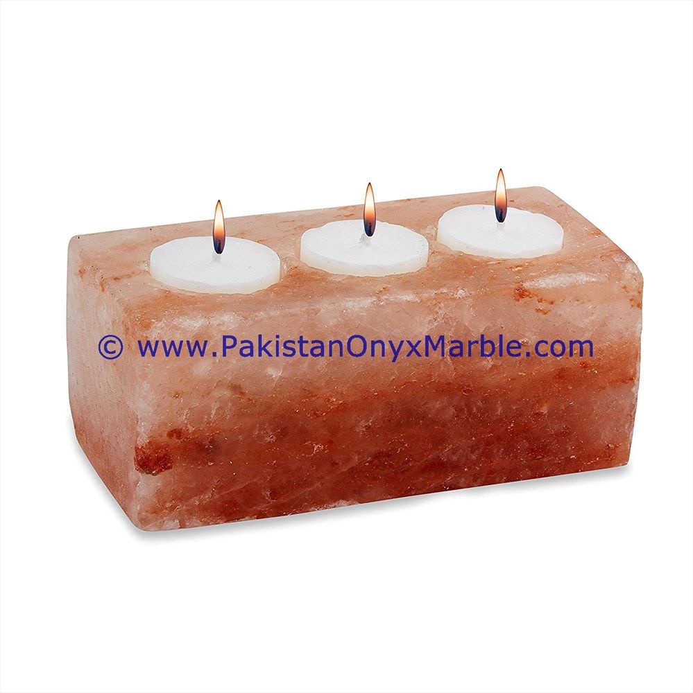 Himalayan salt Candle holder rectangle -03
