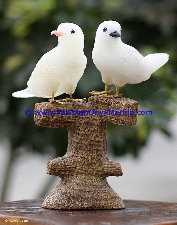 Onyx Carved Dove Statue-14