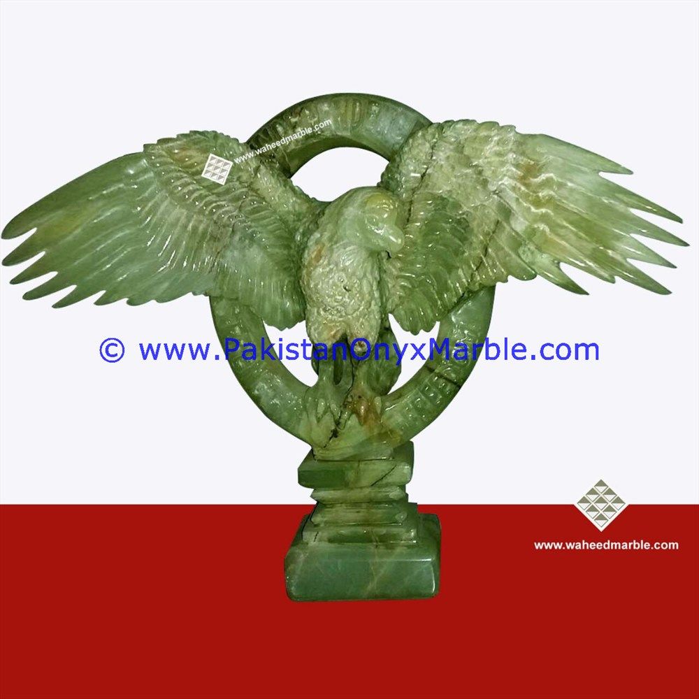 Onyx Carved Eagle Statue-10