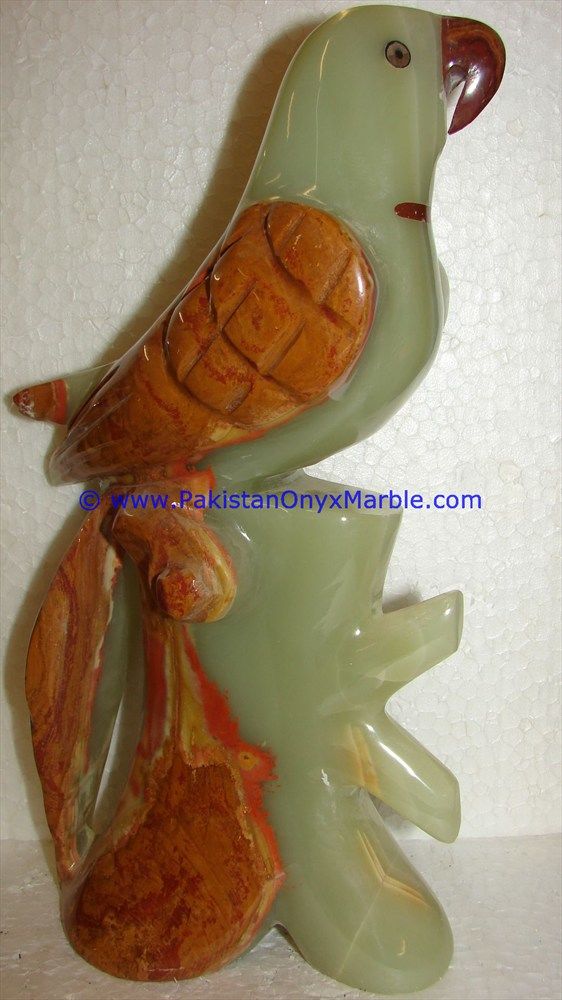 Onyx Carved Parrot Statue-09