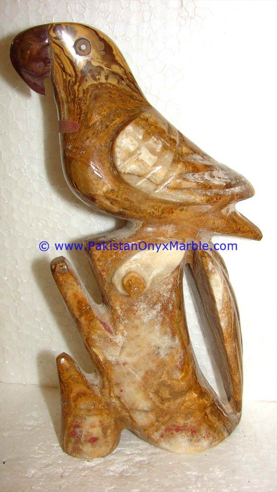 Onyx Carved Parrot Statue-10