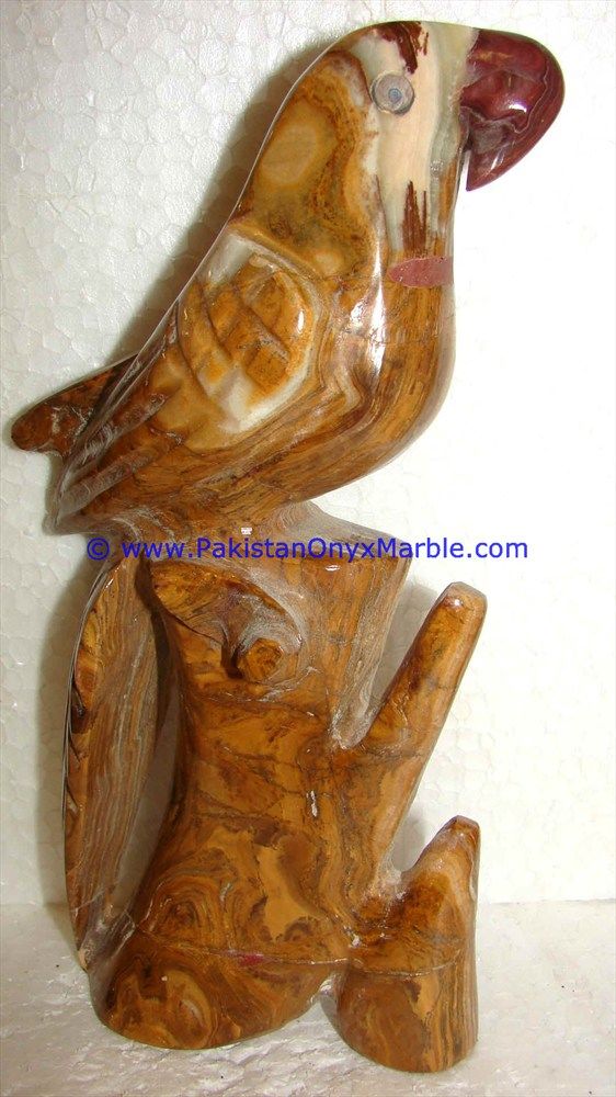Onyx Carved Parrot Statue-11