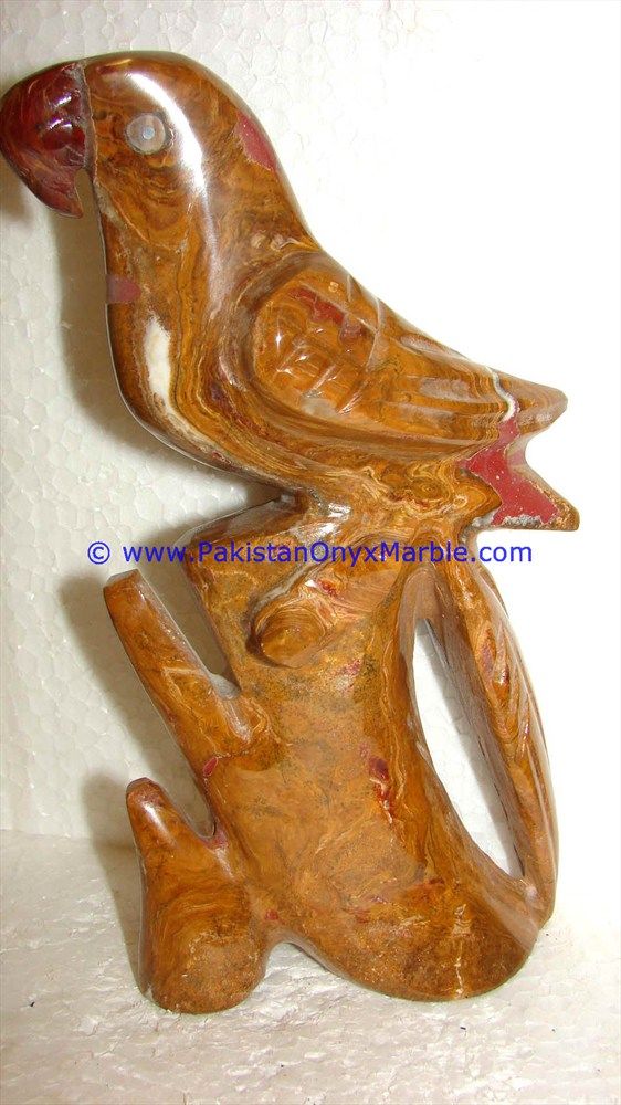 Onyx Carved Parrot Statue-12