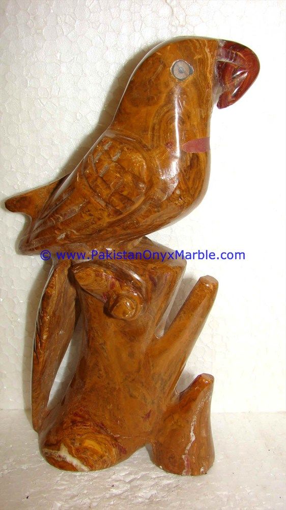 Onyx Carved Parrot Statue-13