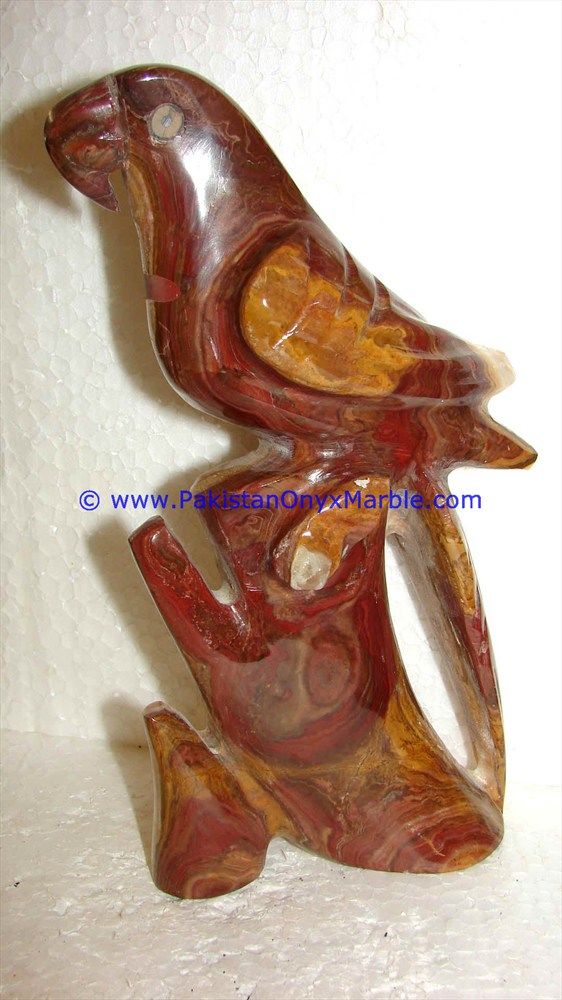 Onyx Carved Parrot Statue-14