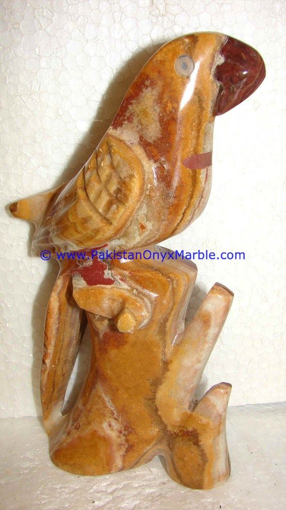Onyx Carved Parrot Statue-15