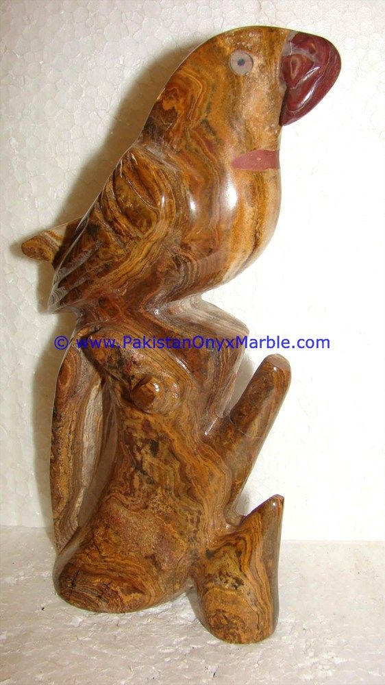 Onyx Carved Parrot Statue-17