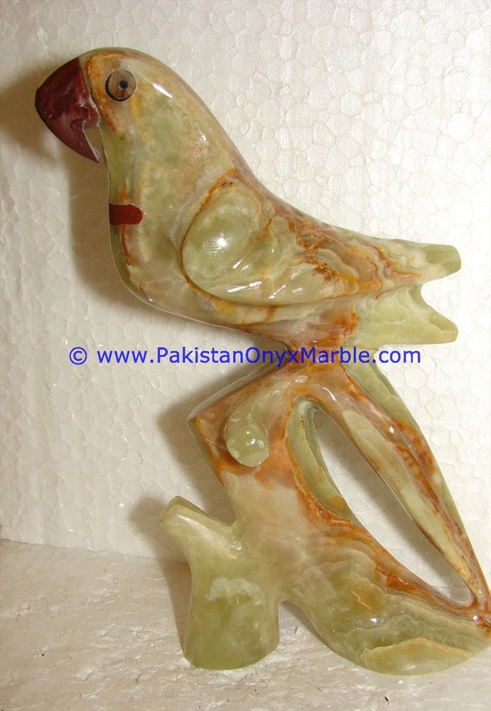 Onyx Carved Parrot Statue-18
