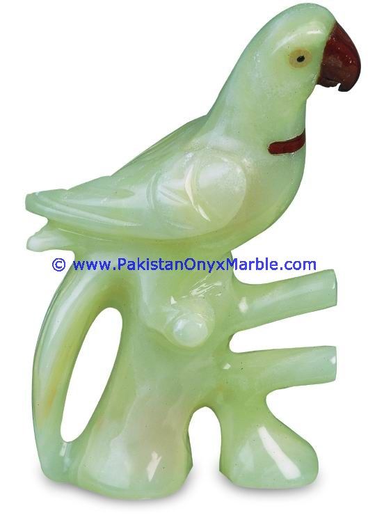 Onyx Carved Parrot Statue-20