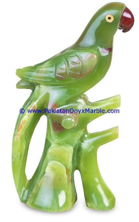 Onyx Carved Parrot Statue-21