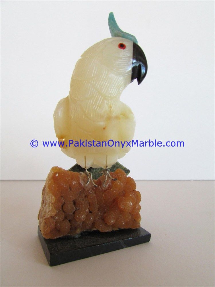 Onyx Carved Parrot Statue-23