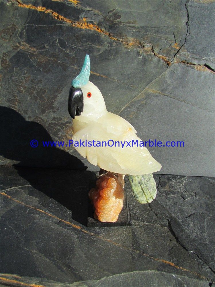 Onyx Carved Parrot Statue-24
