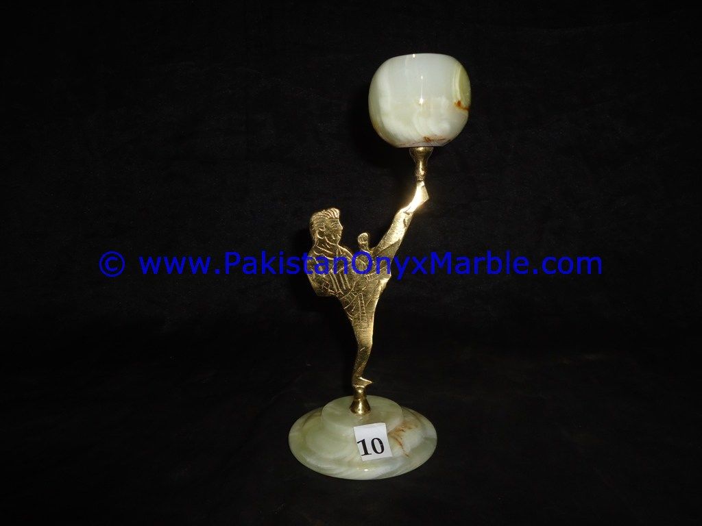 Onyx Brass Single One Candle Stick Holder-10
