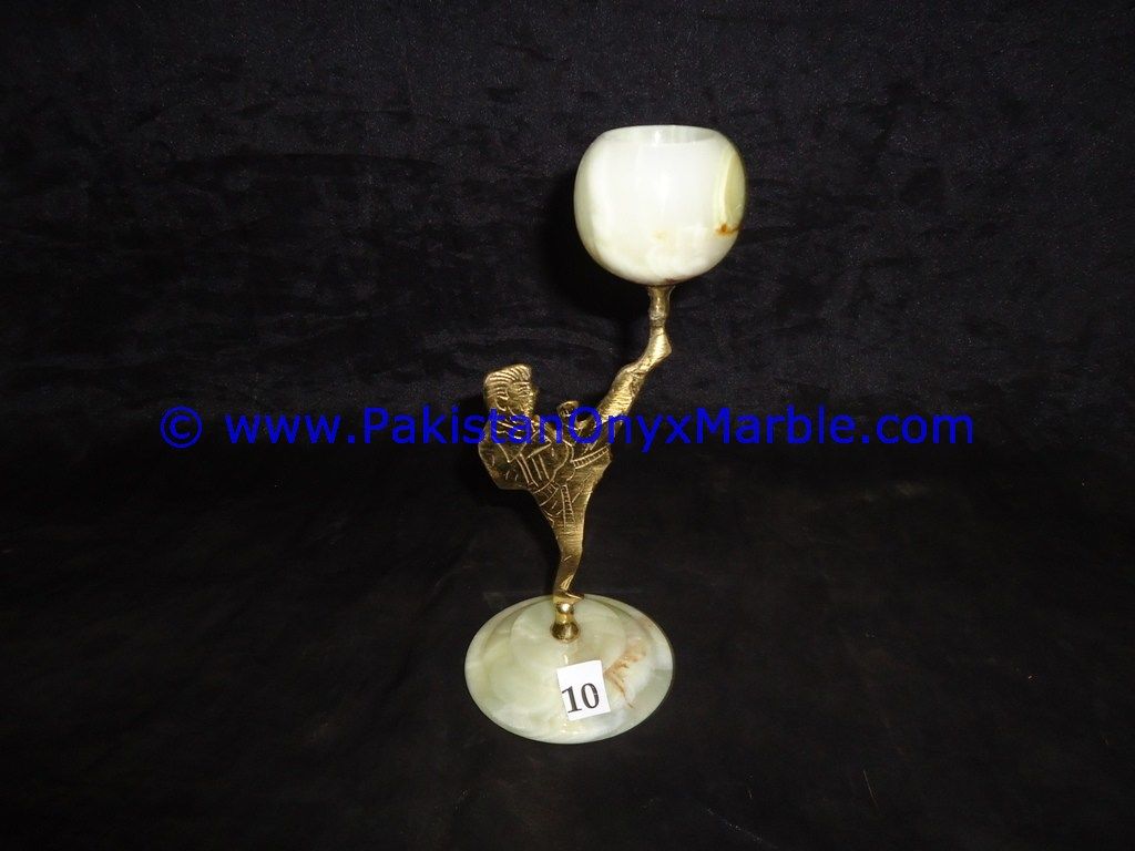 Onyx Brass Single One Candle Stick Holder-12