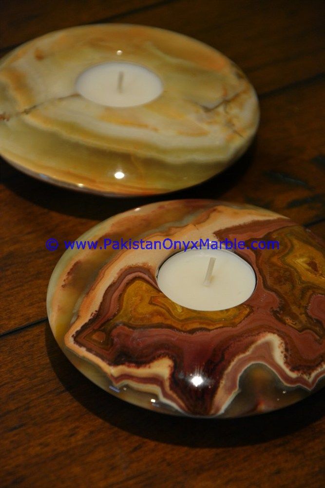 Onyx Candle holder Disk Shaped-01