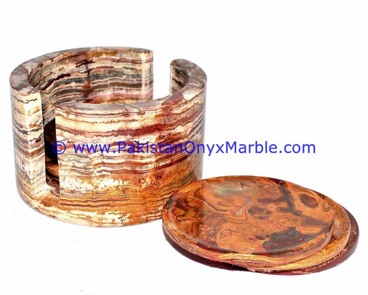 multi brown Onyx Coaster set drinking tea cup glasses coasters-04