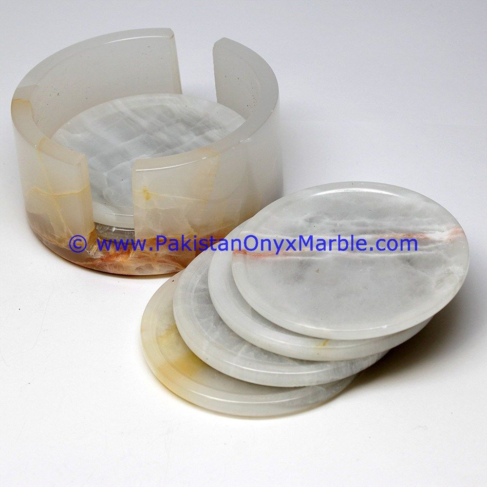 white Onyx Coaster set drinking tea cup glasses coasters-03