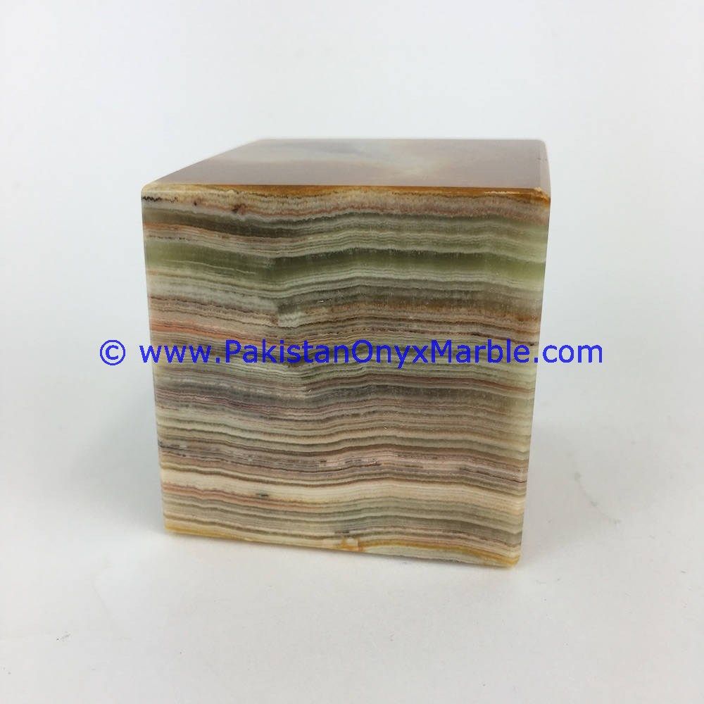 Multi green Onyx cube blocks handcarved polished paperweight-02