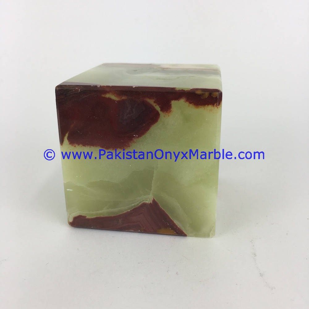 Multi green Onyx cube blocks handcarved polished paperweight-04