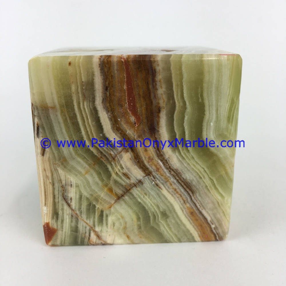 Multi green Onyx cube blocks handcarved polished paperweight-05