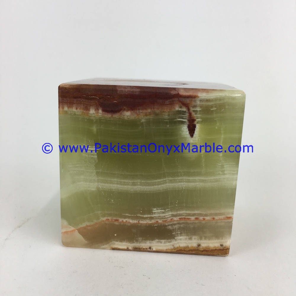 Multi green Onyx cube blocks handcarved polished paperweight-06