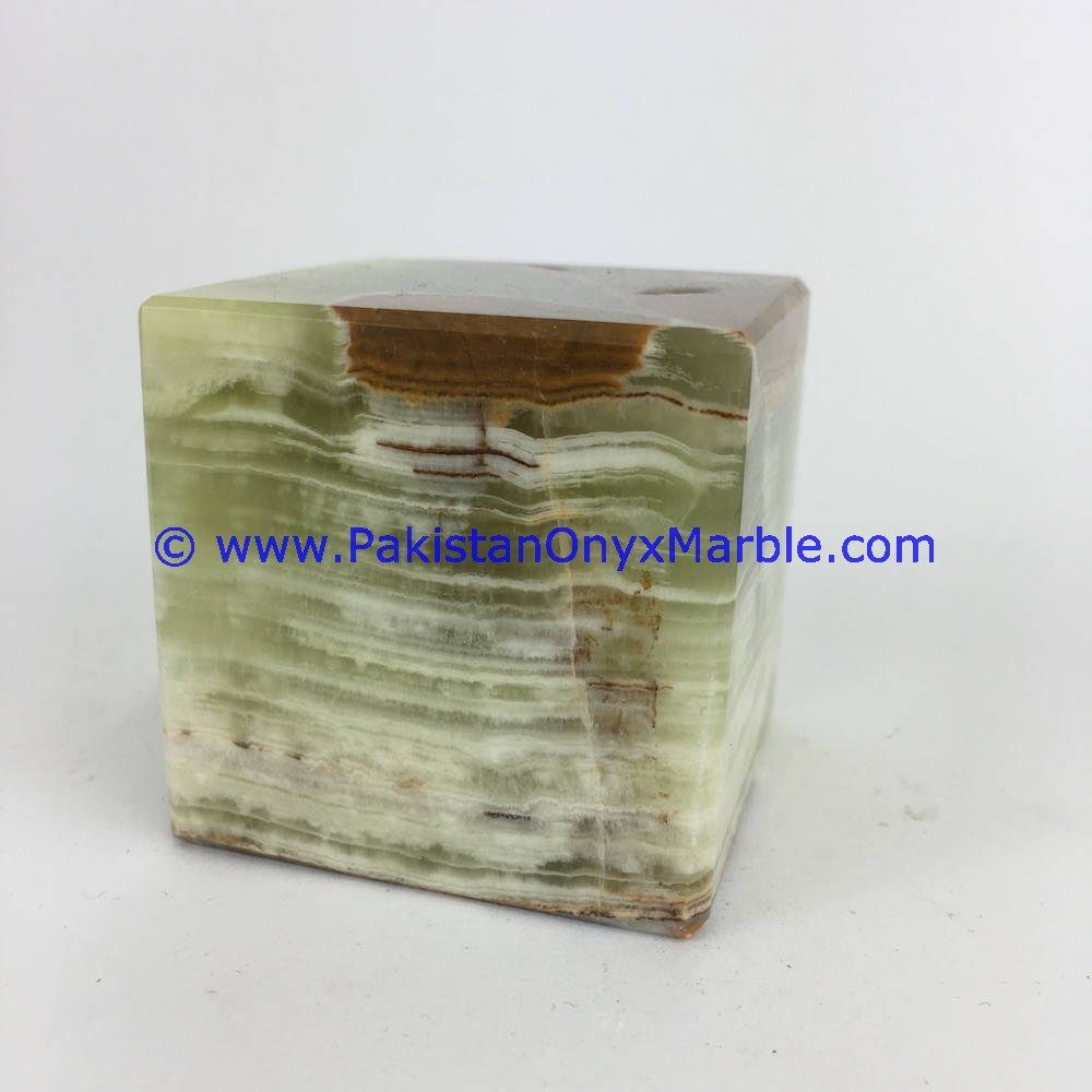 Multi green Onyx cube blocks handcarved polished paperweight-08
