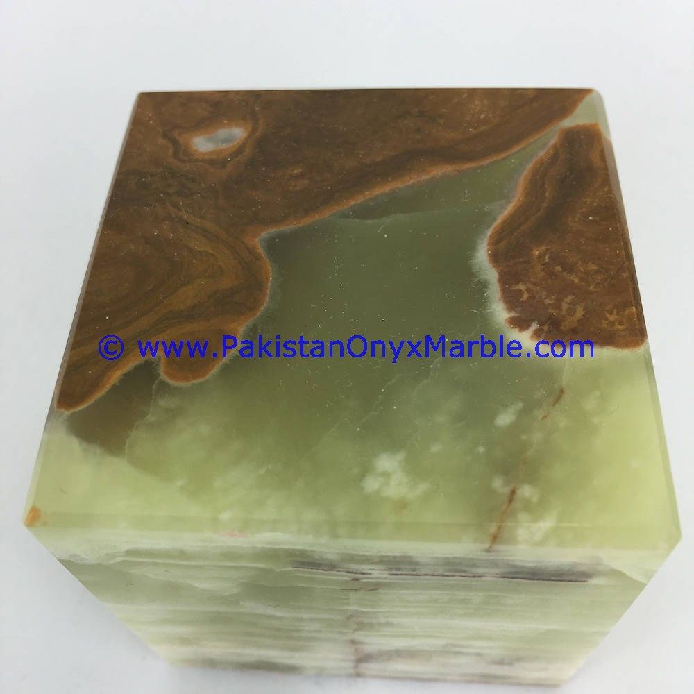 Multi green Onyx cube blocks handcarved polished paperweight-09
