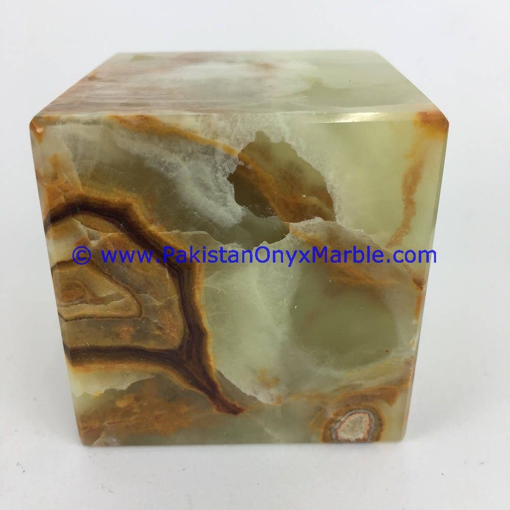 Multi green Onyx cube blocks handcarved polished paperweight-10