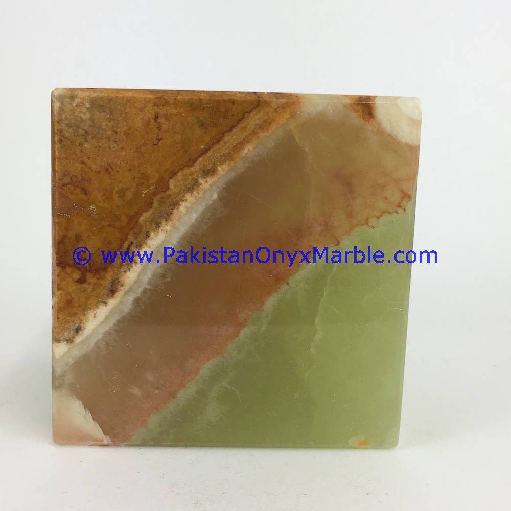 Multi green Onyx cube blocks handcarved polished paperweight-12