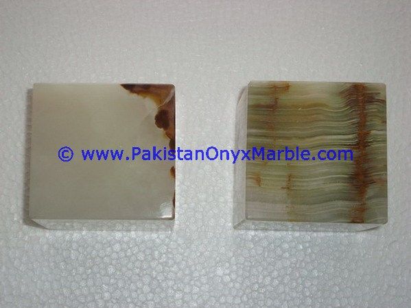 Multi green Onyx cube blocks handcarved polished paperweight-14