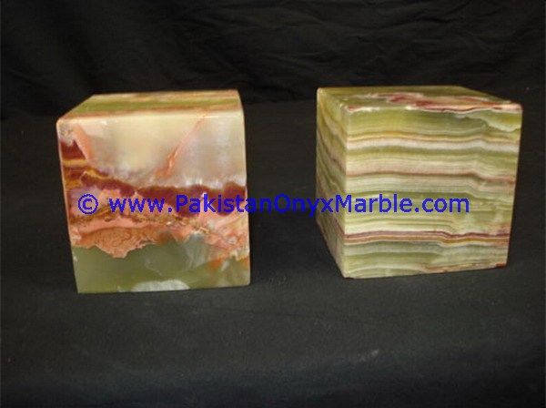 Multi green Onyx cube blocks handcarved polished paperweight-19