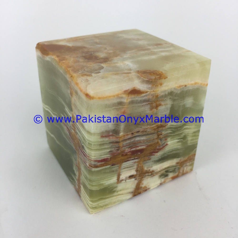 Multi green Onyx cube blocks handcarved polished paperweight-20