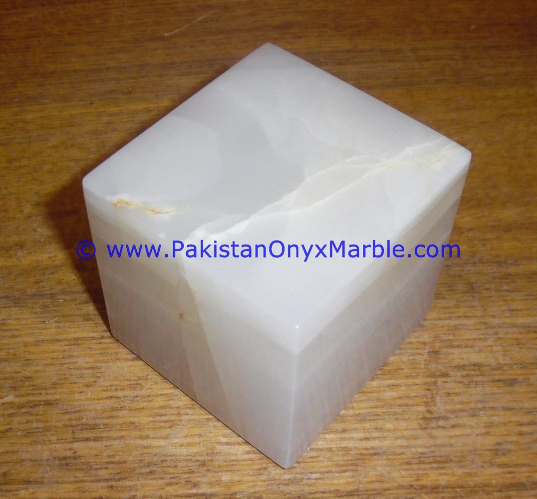 white Onyx cube blocks handcarved polished paperweight-02