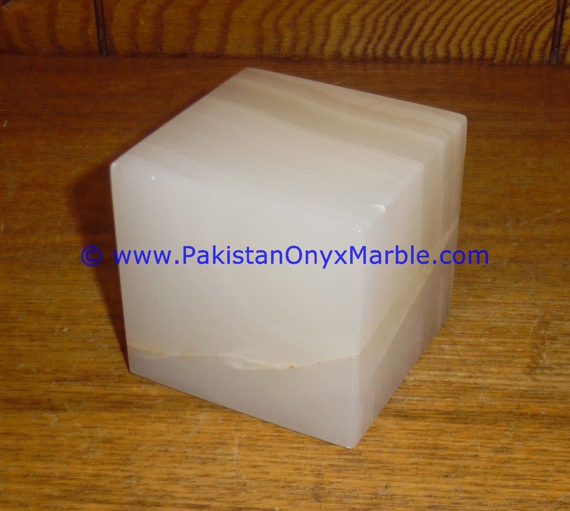 white Onyx cube blocks handcarved polished paperweight-04
