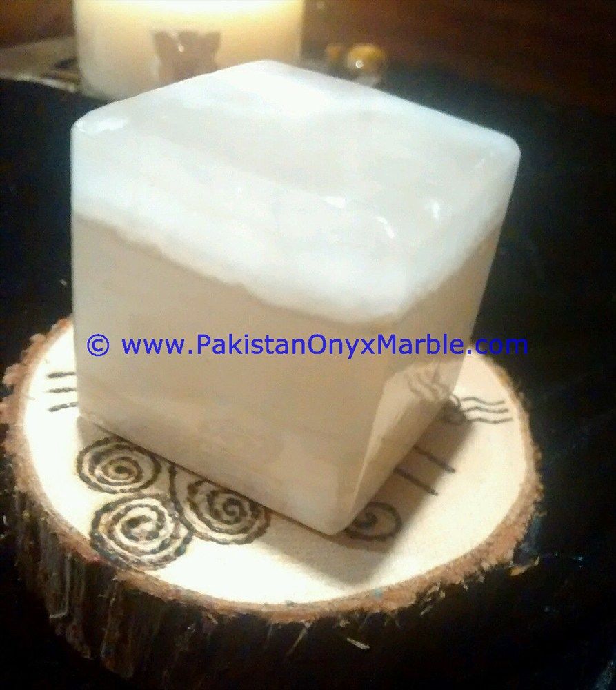 white Onyx cube blocks handcarved polished paperweight-08