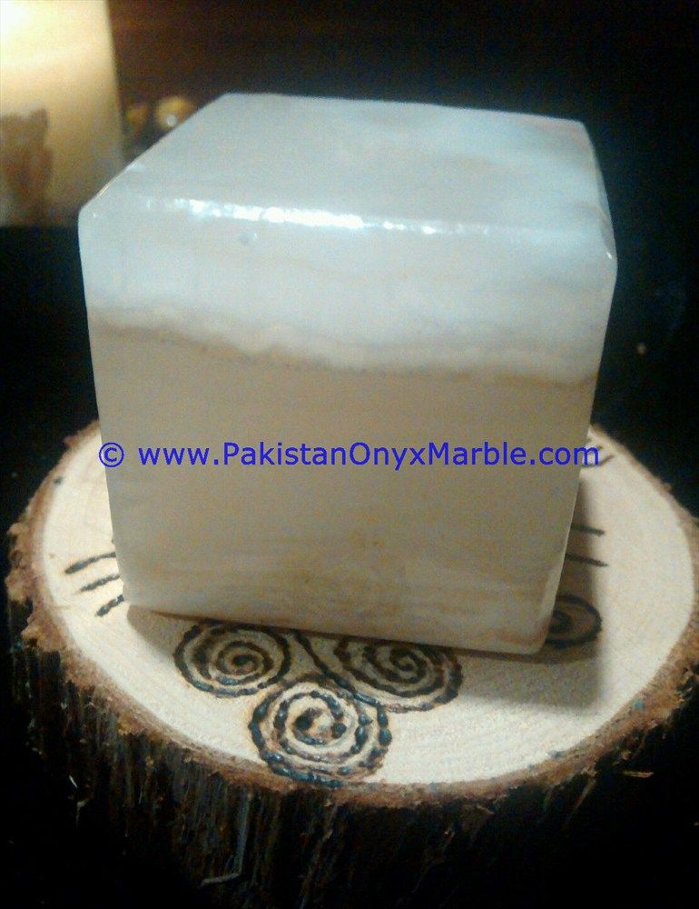 white Onyx cube blocks handcarved polished paperweight-10