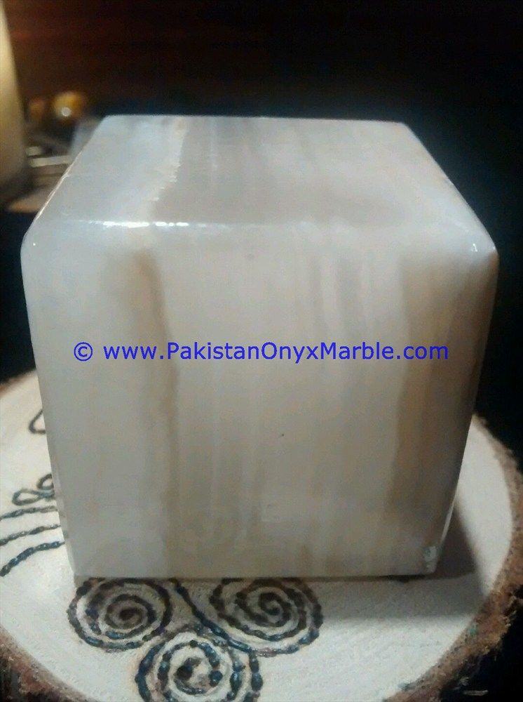 white Onyx cube blocks handcarved polished paperweight-11